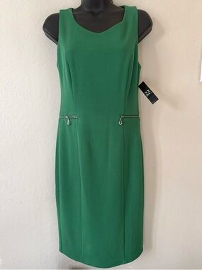 New York & Company Sleeveless Emerald Green Sheath Dress XS X-Small
